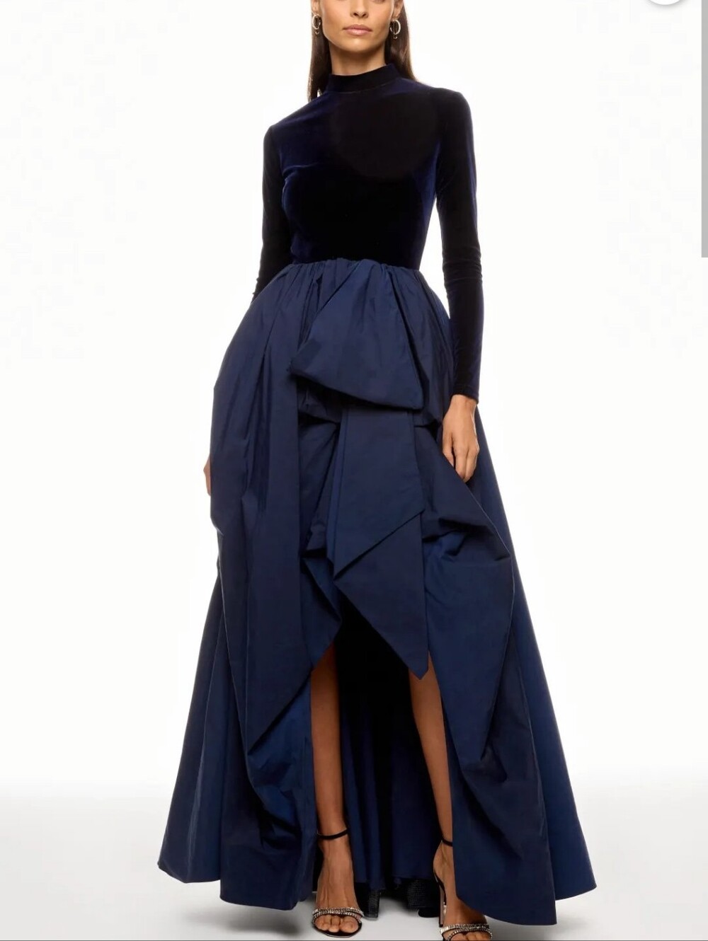 Marchesa Notte Velvet High Neckline Gown Size 4 MSRP $995